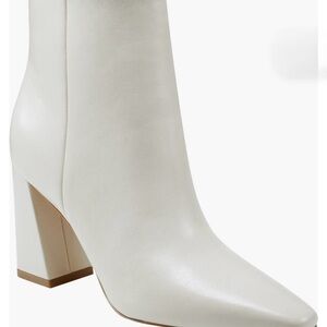 Marc Fisher Elegant White Block Heel Yanara Ankle Boots